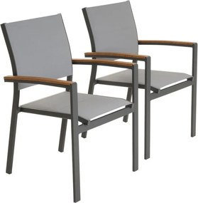 Zestaw metalowych krzeseł ogrodowych antracyt, 2 szt.