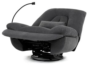 Elektryczny fotel z wbudowanym sterowaniem, szary