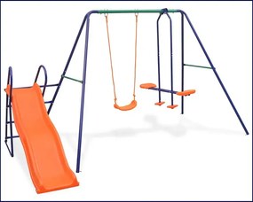 Zestaw huśtawki ogrodowej ze zjeżdżalnią M2-F16