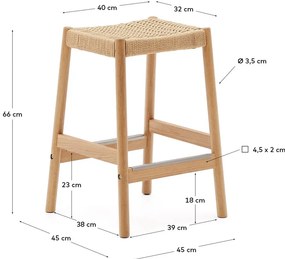 Hokery z litego drewna dębowego zestaw 2 szt. (wysokość siedziska 66 cm) Yalia – Kave Home