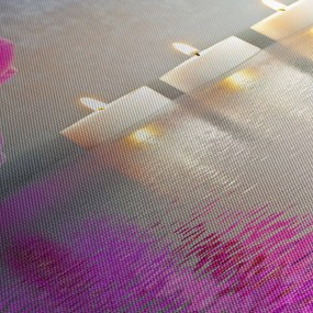 Obraz świec na wodzie (170x50 cm)