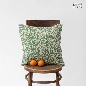 Lniana poszewka na poduszkę 45x45 cm Evergreen Damask – Linen Tales