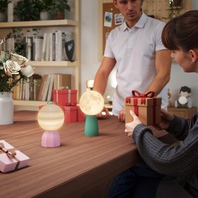 Zestaw lamp biurkowych HOMCOM w wyglądzie planetarnym, 3 kolory, USB, tworzywo, Biały