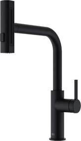 Esseswitch bateria zlewozmywakowa z wyciąganą wylewką matowa czerń - Essebagno