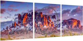 Obraz - Góry w Arizonie (z zegarem) (90x30 cm)