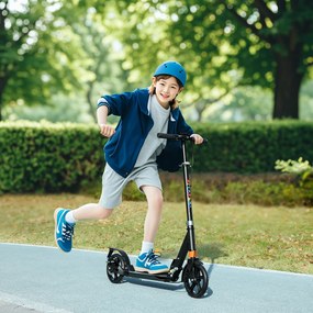 AIYAPLAY Hulajnoga dziecięca Scooter z regulowanymi uchwytami, składana hulajnoga dla dzieci 6-12 lat, 94 x 36 x 88-103cm, Czarny
