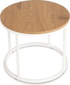 Stolik Kawowy ANN 53 cm Dąb/Biały Skandynawski