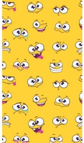 Zestaw plażowy SMILE – ręcznik plażowy 100×180 cm i ponczo 80×145 cm, żółty