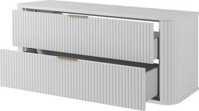 Szafka łazienkowa, matowa biel, złoty uchwyt, 41,5 x 120 x 51,7 cm