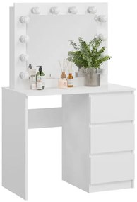 Biała toaletka z lustrem i oświetleniem led M5-P59