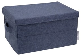 Niebieski tekstylny pojemnik z pokrywką 35x19x26 cm Soft Storage – Bigso Box of Sweden