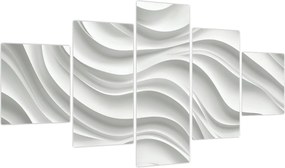 Obraz - 3D białe fale (125x70 cm)