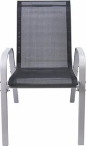 Krzesło ogrodowe BARI czarne, stalowe, sztaplowane 90x55x65