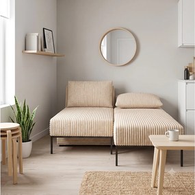 Łóżko sofa narożnik mebel wielofunkcyjny 7w1 TOMI pasy VELO 22 kremowy