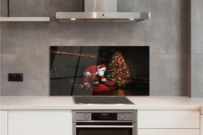 Panel szklany do Kuchni Święty Mikołaj przy Choince