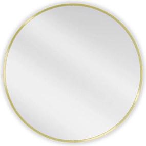 Mexen Loft lustro łazienkowe okragłe 70 cm, rama złota szczotkowana - 9850-070-070-000-50