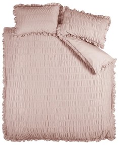 Różowa pościel dwuosobowa z kory 230x220 cm Seersucker Frill – Catherine Lansfield