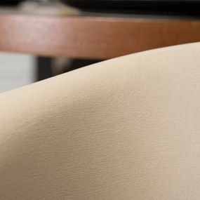 Krzesło Tapicerowane z Drewna Giętego GARY Beżowe/Orzech Nowoczesne Loft