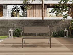 Ławka ogrodowa z metalu - Taupe - MIRMANDE marki MYLIA