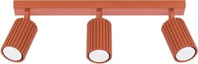 Lampa Sufitowa Minimalistyczny Karbon, Aluminium - 3 Źródło - L.45 X H.16.5 Cm - Ochra Czerwona