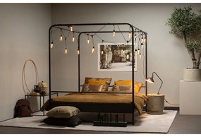 Czarne metalowe łóżko dwuosobowe vtwonen Bunk, 160x200 cm