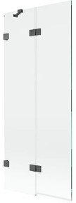 Mexen Lunar parawan nawannowy 2-skrzydłowy lewy 80 x 150 cm, transparent, gun gray szczotkowany - 897-080-100-66-00-L