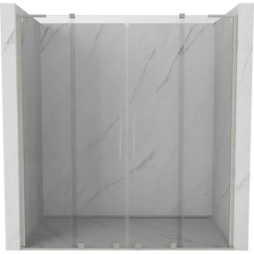 Mexen Velar L Duo drzwi prysznicowe rozsuwane 200 cm, transparent, nikiel szczotkowany - 871-200-003-02-97