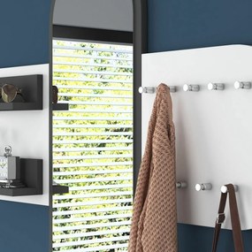 Wieszak ścienny z lustrem Pomi White