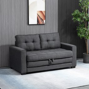HOMCOM Sofa rozkładana 2-osobowa aksamitna niebieska z funkcją spania kompaktowa do małych mieszkań | Aosom PL