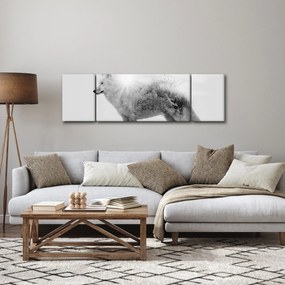 Obraz - Wilk arktyczny odzwierciedla dziki krajobraz (170x50 cm)