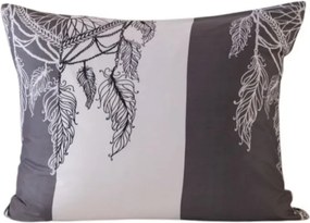 Polibawełniana poszewka na poduszkę TIRSO POLY 50x70 cm, szaro-biały guzik