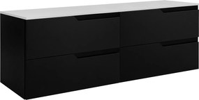 Zestaw mebli łazienkowych pod umywalkę, czarno-biała, 160 (2 x 80) x 46 x 58 cm