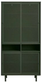 Ciemnozielona metalowa szafka z drzwiami przesuwnymi 90x180x40 cm Veep – Unique Furniture