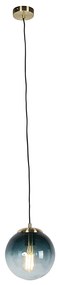 Inteligentna lampa wisząca mosiądz ze szklanym kloszem w kolorze oceanu 20 cm w tym Wifi ST64 - Pallon ArtDeco Oswietlenie wewnetrzne