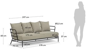 Beżowa sofa ogrodowa z metalową konstrukcją Kave Home Mareluz