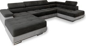 Masseno Narożnik CASONE z funkcją spania i pojemnikiem na pościel, Rozkładana sofa - Czarny, MONOLITH 95 + MONOLITH 84