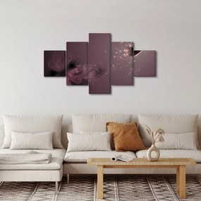 Obraz kwiatu z motylem (125x70 cm)