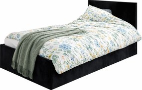 Czarne tapicerowane łóżko z pojemnikiem K7-S49