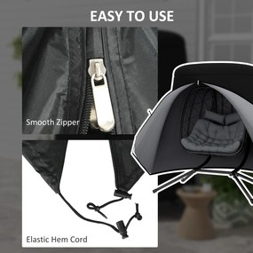 Outsunny Pokrowiec na meble zewnętrzne na meble Pokrowiec ochronny na meble, odporny na warunki atmosferyczne, 196 cm x 196 cm x 230 cm, Czarny