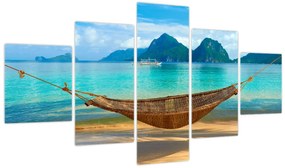 Obraz - Hamak na plaży 3 (125x70 cm)