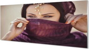 Panel nad Blat Kuchenny Kobieta w Fioletowej Tkaninie