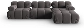 Ciemnoszara aksamitna sofa 285 cm Bellis – Micadoni Home