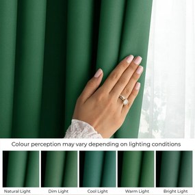 Ciemnozielona zasłona częściowo zaciemniająca (dimout) 140x250 cm Carli – Restilo