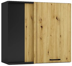 Szafka ścienna narożna grafit + dąb artisan - Coleo 24X