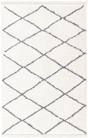 Dywan shaggy Blake romby kremowo-szary 195 cm x 290 cm