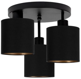Lampa sufitowa czarna trzypunktowa z czarnymi abażurami C-3030SC-SCSCS