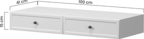 Konsola wisząca Lorini 100 cm z szufladami - kaszmir / złote uchwyty