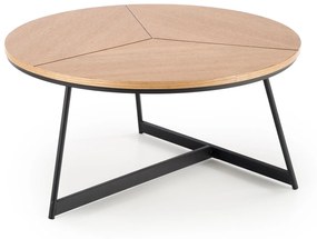 KARIDA ława dąb naturalny/czarny, loft, okrągła,