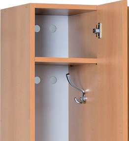 Drewniana szafka ubraniowa S5, 3-drzwiowa, 1900 x 900 x 420 mm, zamek cylindryczny, buk
