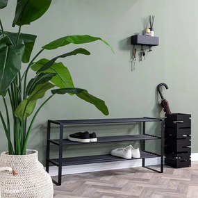 Czarna metalowa szafka na buty 100x48,5x29 cm Rex – Spinder Design